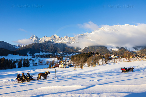 Winter, Pferdeschlitten
