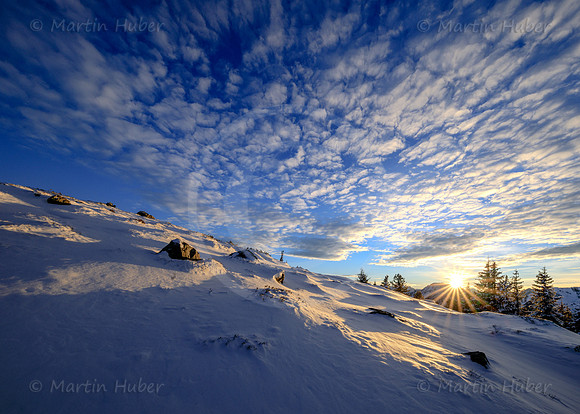 Sonnenuntergang auf dem Roßfeld