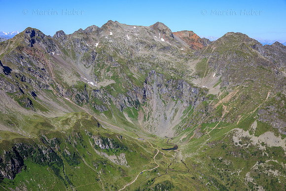 Keinprechthütte und umliegende Bergwelt