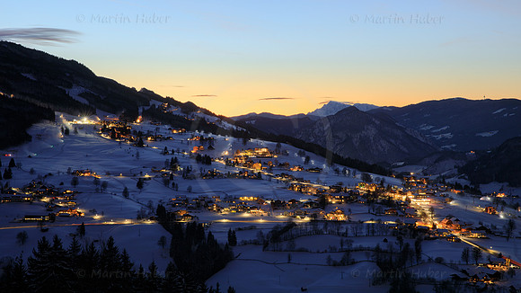 Rohrmoos, Winter, blaue Stunde