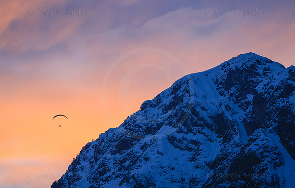 Abendlicht, Stoderzinken und Paragleiter
