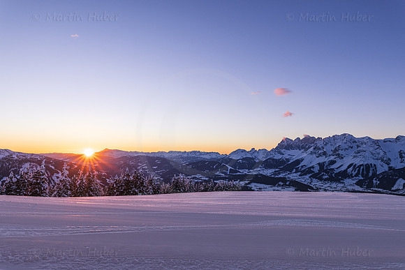 THEMENBILD, Winter, alpiner Sonnenuntergang