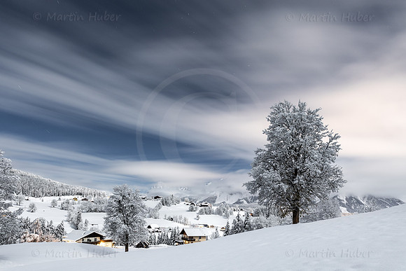 Obertal, Rohrmoos bei Mondlicht