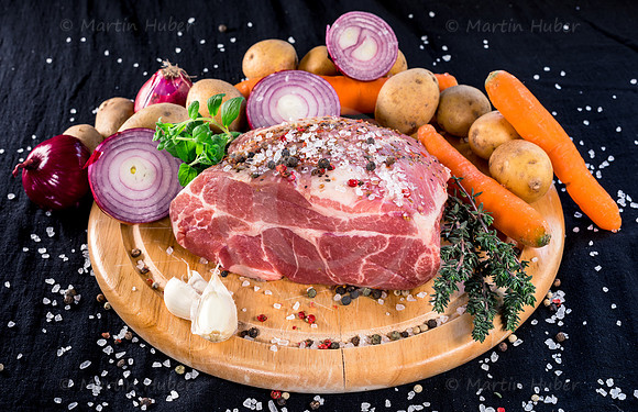 Food-Fotografie, Zutaten für einen Surbraten