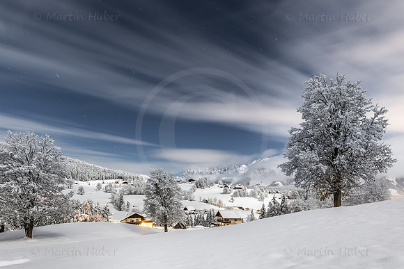 Obertal, Rohrmoos bei Mondlicht