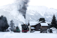 Taurachbahn mit Dampflokomotive im Winter
