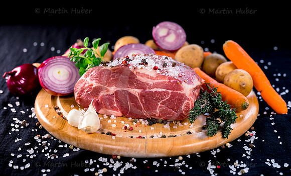 Food-Fotografie, Zutaten für einen Surbraten