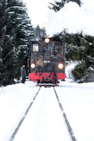Taurachbahn mit Dampflokomotive im Winter
