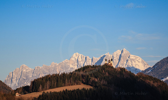 Wallfahrtskirche Frauenberg vor Hochtorgruppe