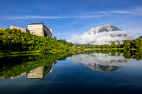 Schloss Trautenfels, Spiegelung, Sommer