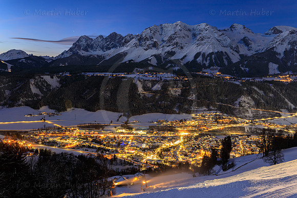 Schladming, Winter, blaue Stunde