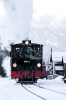 Taurachbahn mit Dampflokomotive im Winter