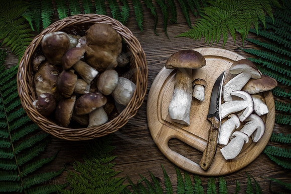 Food-Fotografie, Steinpilze und Herrenpilze